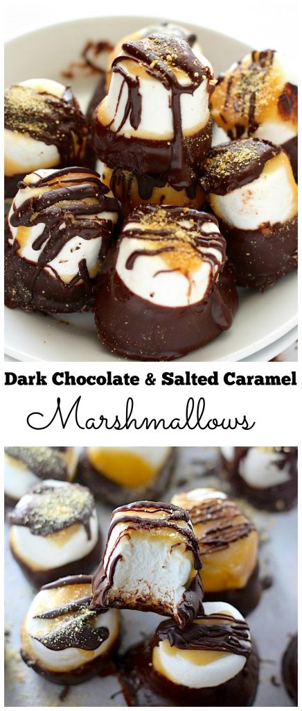 Dark Chocolate and Salted Caramel Dipped Marshmallows