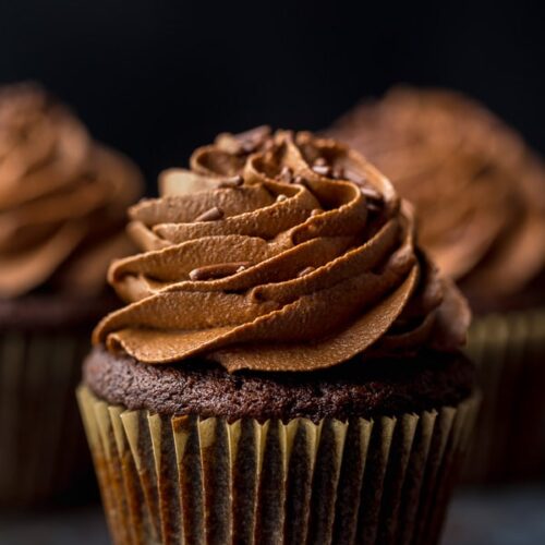 Homemade chocolate cupcakes are rich, moist, and come together in just one-bowl. Topped with a decadent chocolate buttercream - these cupcakes are as good as it gets!