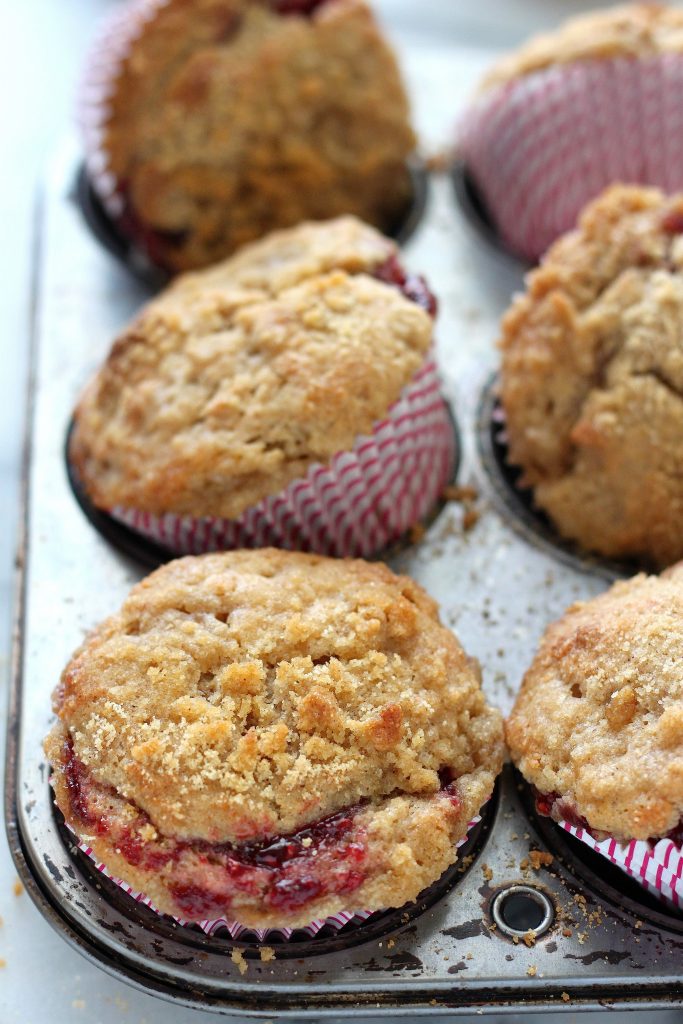 Brown Butter Raspberry Swirl Muffins