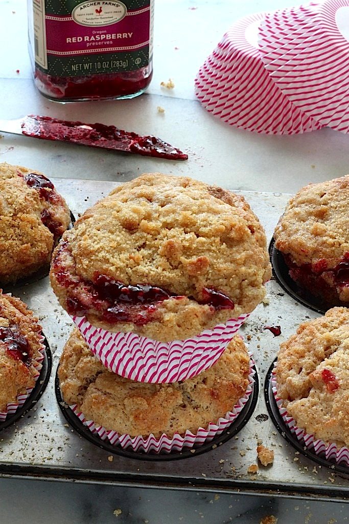Brown Butter Raspberry Swirl Muffins