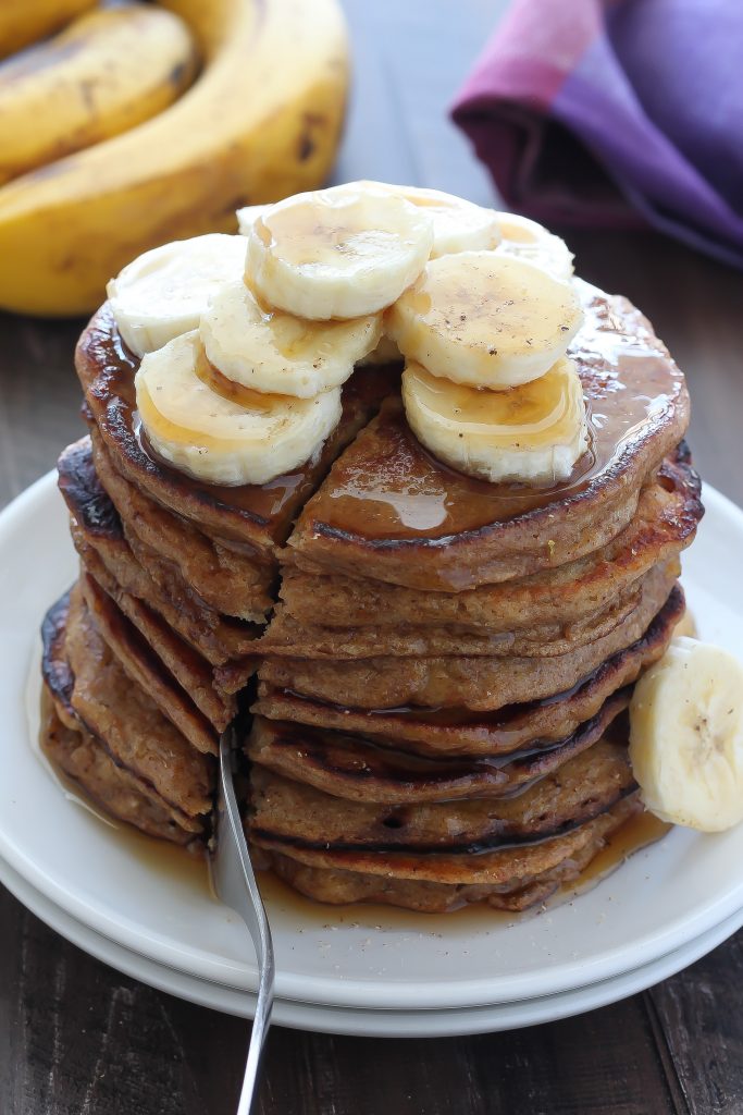 Healthy banana bread pancakes 