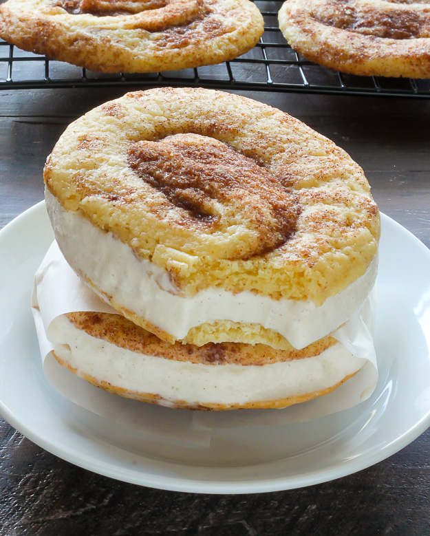 Cinnamon Roll Ice Cream Sandwiches