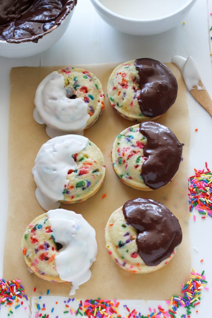 Black and White Confetti Donuts