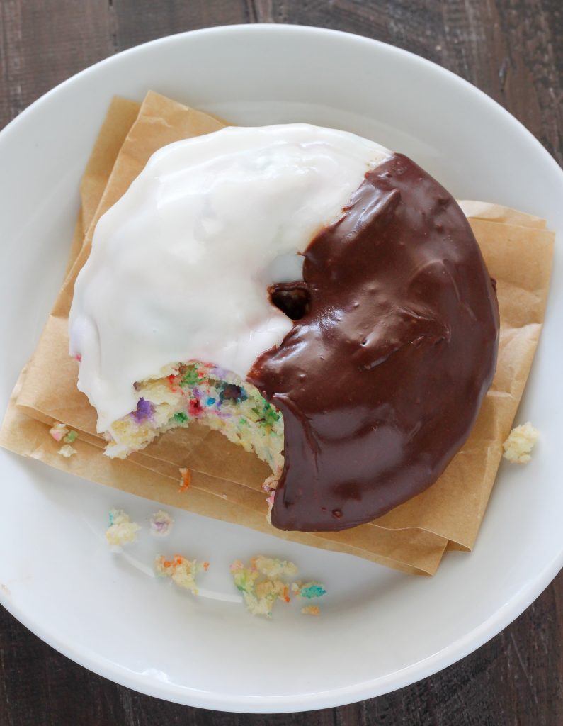Black and White Confetti Donuts