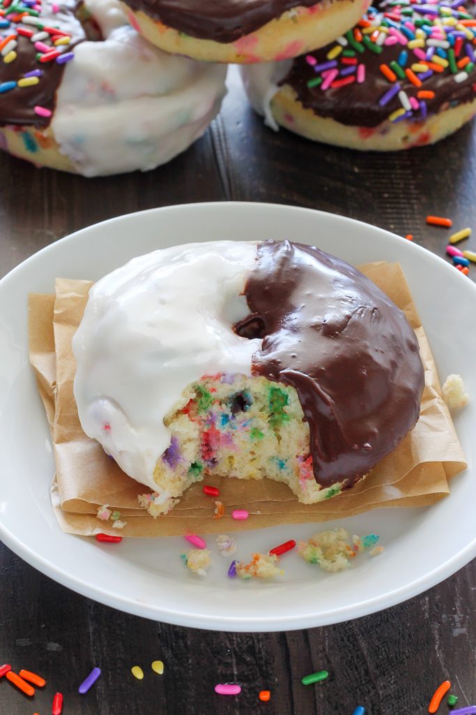 Black and White Confetti Donuts