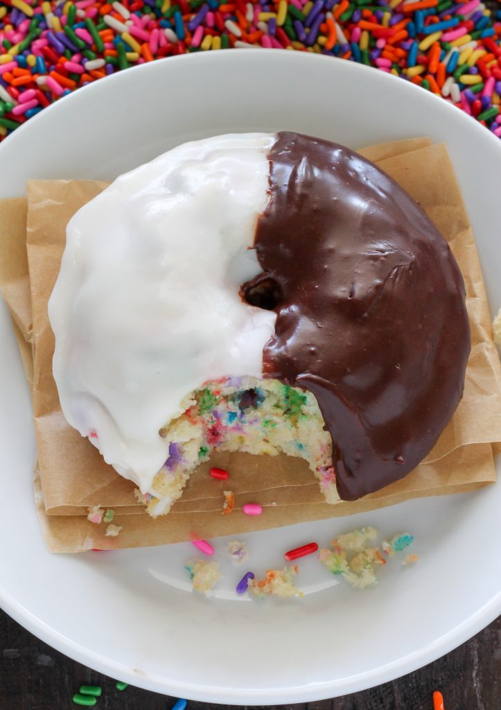 Black and White Confetti Donuts