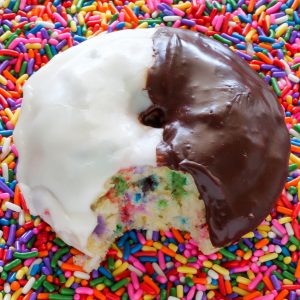 Black and White Confetti Donuts