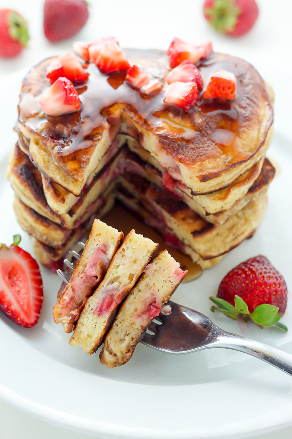 Healthy Greek Yogurt Strawberry Pancakes