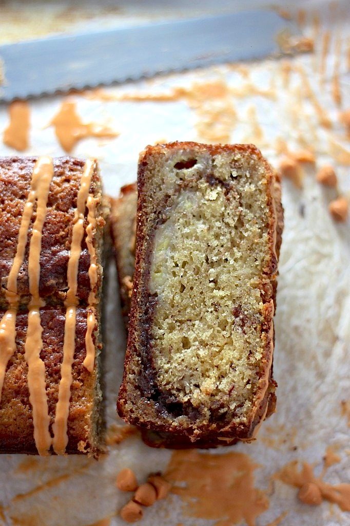 Brown Sugar Cinnamon Swirl Butterscotch Banana Bread