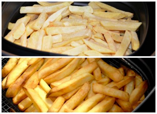 Les frites, avant - après