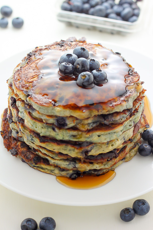 Cottage Cheese Blueberry Pancakes