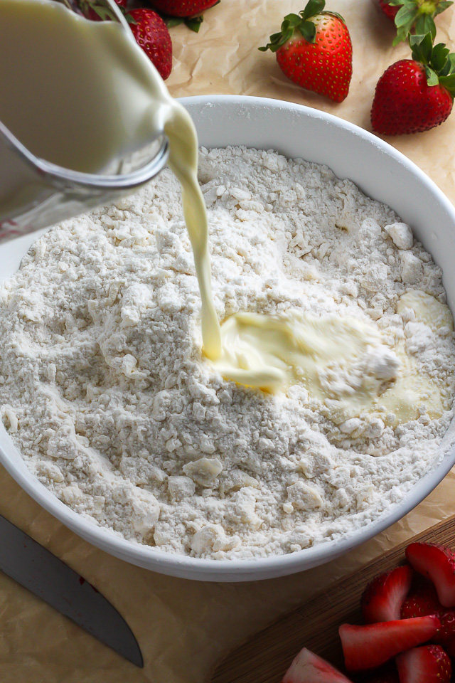 Scone dough resembles a coarse meal.