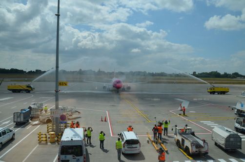 Inauguration du premier vol Charleroi-Gdansk