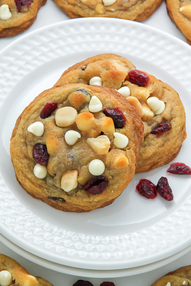 Cranberry White Chocolate Macadamia Nut Cookies - so thick and chewy!