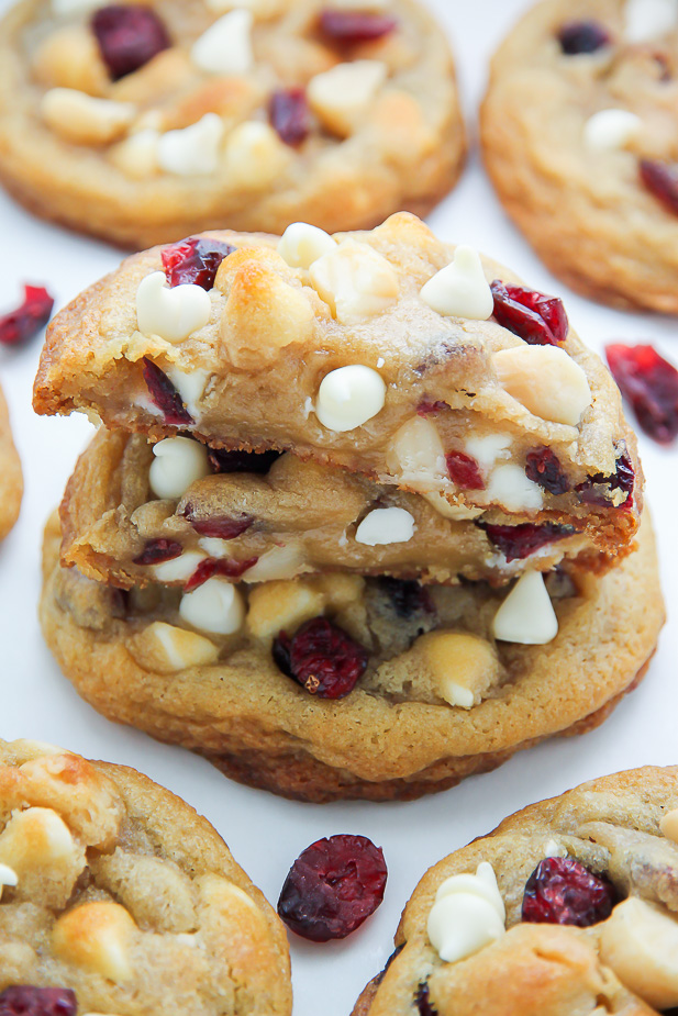 Cranberry White Chocolate Macadamia Nut Cookies - so thick and chewy!