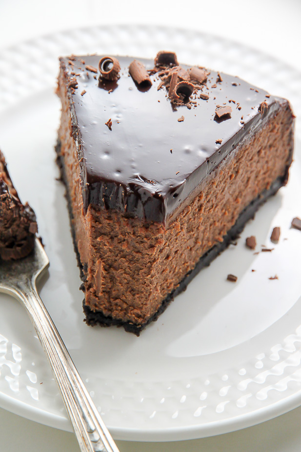 Oreo Crusted Chocolate Cheesecake topped with Chocolate Ganache and spiked with Kahlua... need I say more?!