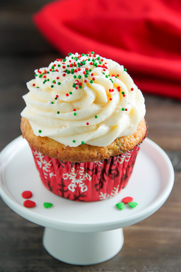 Showstopping soft and fluffy eggnog cupcakes are made in just one-bowl! Holiday dessert the easy and delicious way.