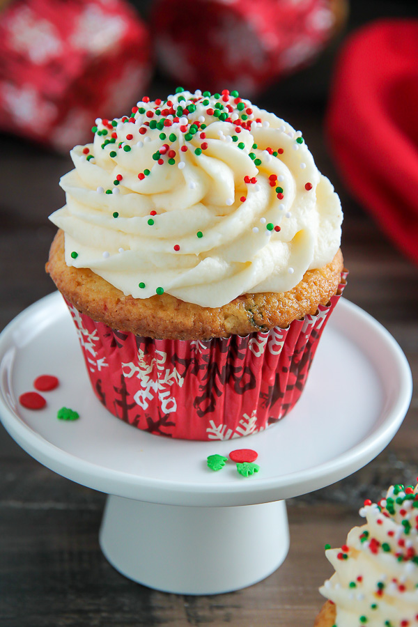 Showstopping soft and fluffy eggnog cupcakes are made in just one-bowl! Holiday dessert the easy and delicious way.