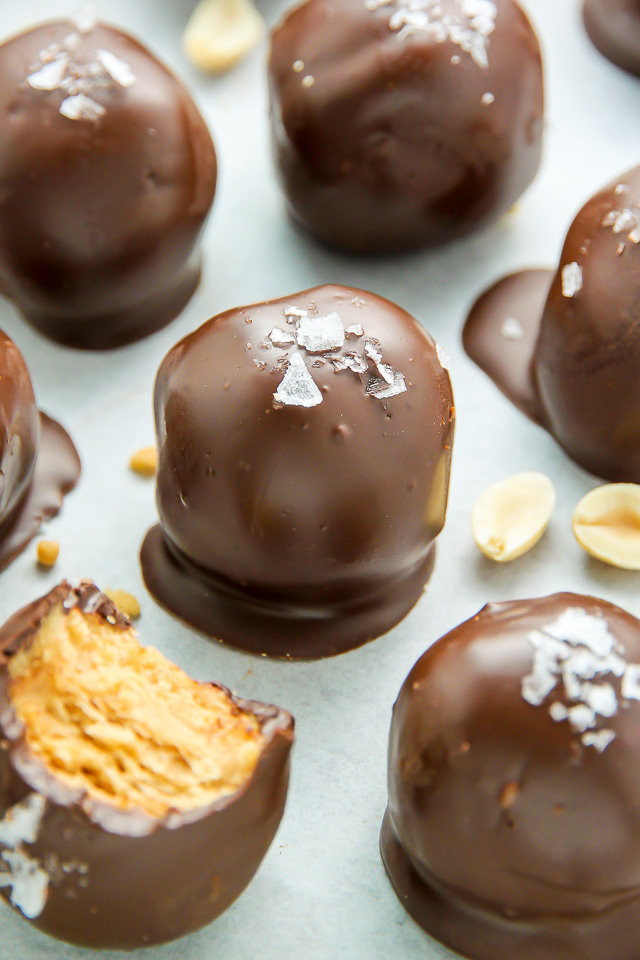 Made with creamy peanut butter, semi-sweet chocolate, flaky sea salt, and not much else! These may just be the tastiest truffles in the universe.