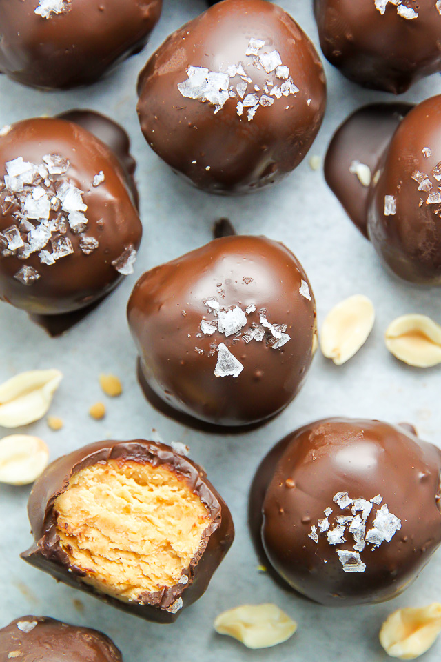 Made with creamy peanut butter, semi-sweet chocolate, flaky sea salt, and not much else! These may just be the tastiest truffles in the universe.