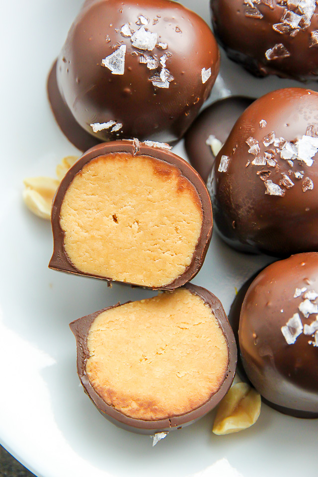 Made with creamy peanut butter, semi-sweet chocolate, flaky sea salt, and not much else! These may just be the tastiest truffles in the universe.