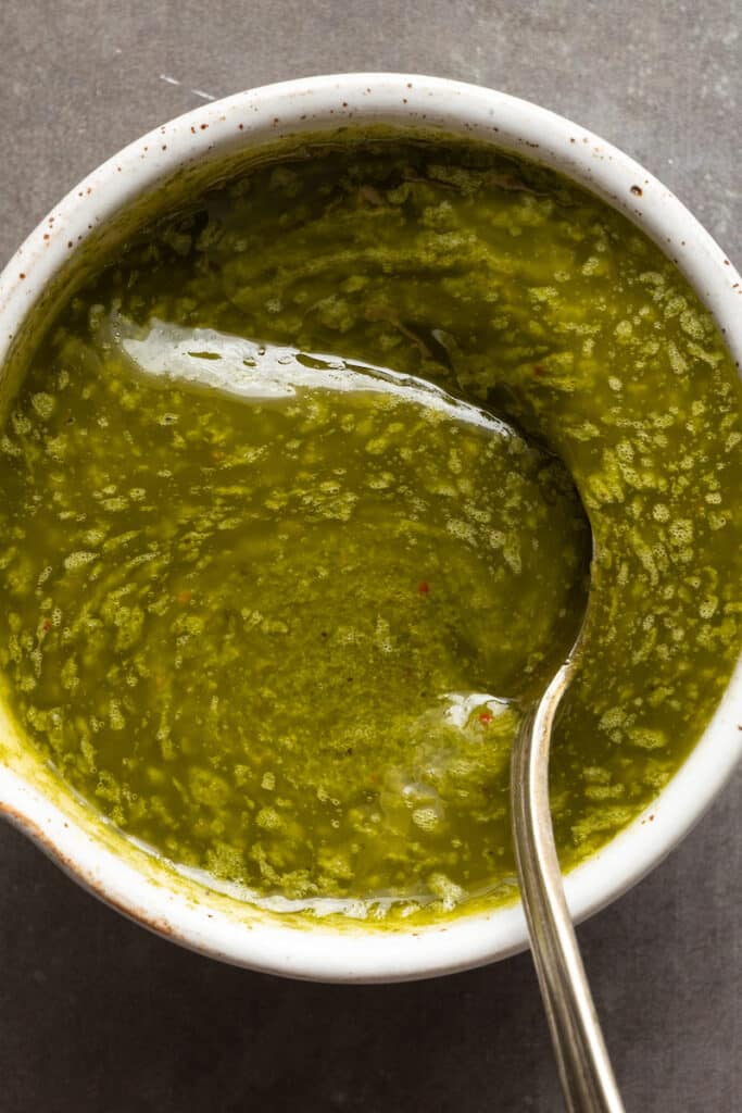 Homemade Italian dressing for Italian antipasto skewers.