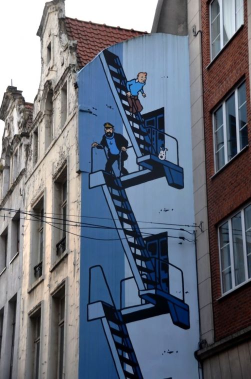 BD 1 - Fresque de Tintin Rue de l'Etuve