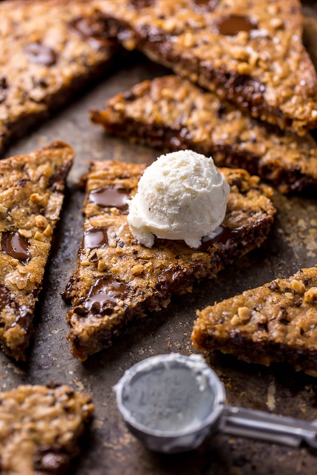 These thick and chewy brown butter espresso toffee blondies loaded with toffee are made in one bowl! So easy and SO delicious!