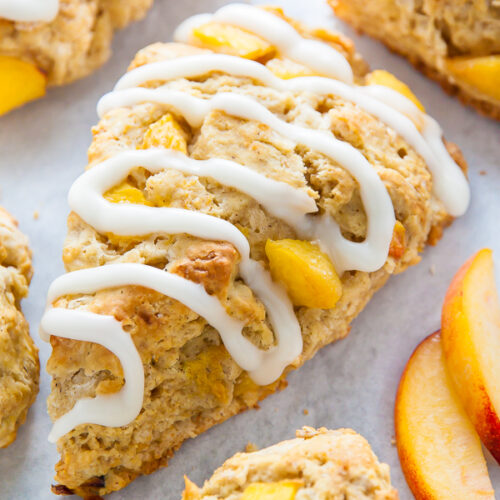 Peaches and Cream Scones are the perfect Summer breakfast!