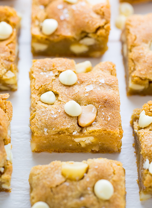 Chewy White Chocolate Macadamia Nut Cookie Bars!
