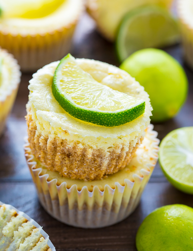 What could be better than cute and creamy Mini Key Lime Cheesecakes?!?
