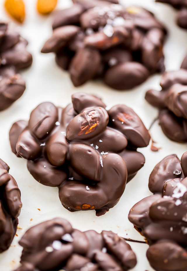 These simple 2-Ingredient Chocolate Almond Clusters are easy, adaptable, and make great gifts!
