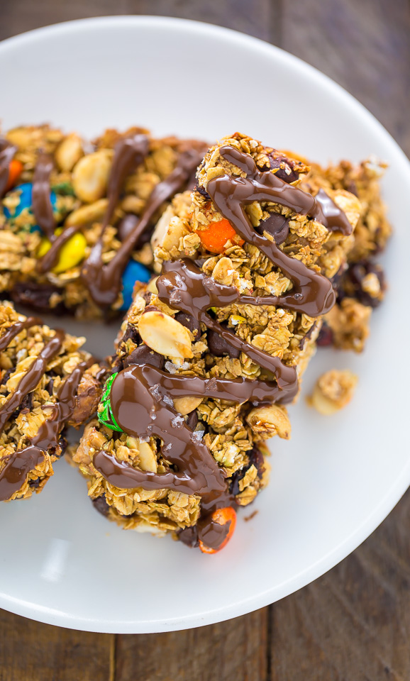 Sweet and Salty Trail Mix Granola Bars! We make these once a week.