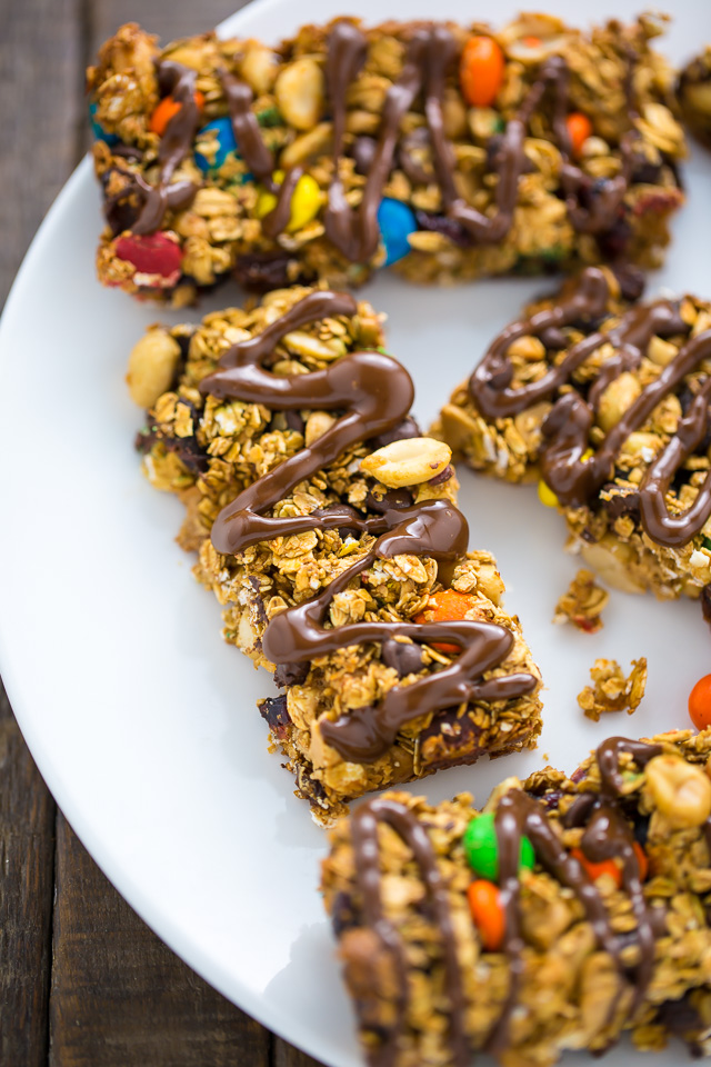 Sweet and Salty Trail Mix Granola Bars! We make these once a week.