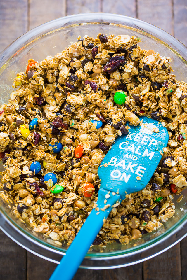 Sweet and Salty Trail Mix Granola Bars! We make these once a week.