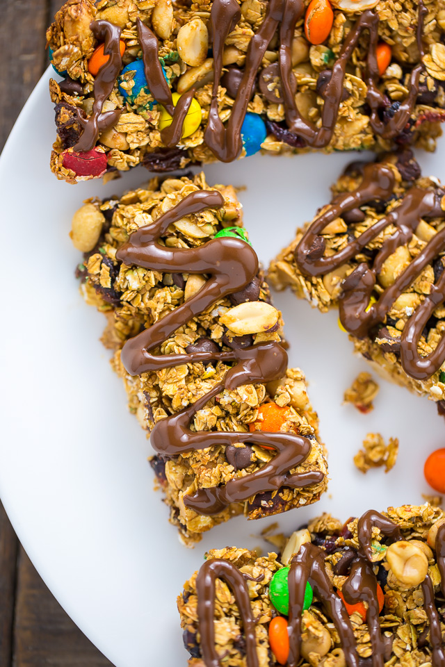 Sweet and Salty Trail Mix Granola Bars! We make these once a week.