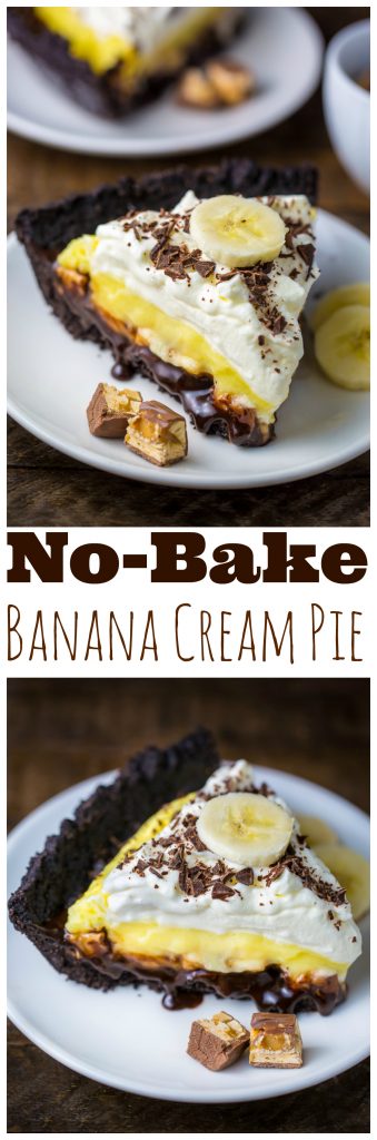 An easy no-bake recipe for Black-Bottom Banana Cream Pie!