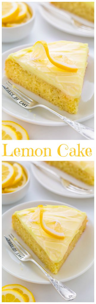 Moist and supremely flavorful Lemon Cake with Lemon Cream Cheese Frosting! SO GOOD.