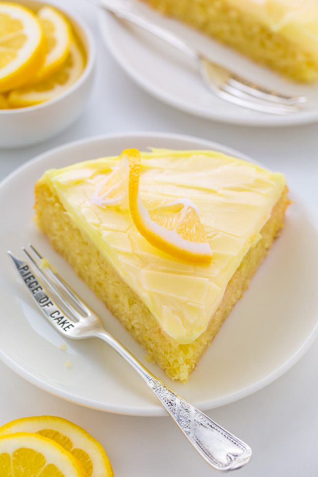 Moist and supremely flavorful Lemon Cake with Lemon Cream Cheese Frosting! SO GOOD.