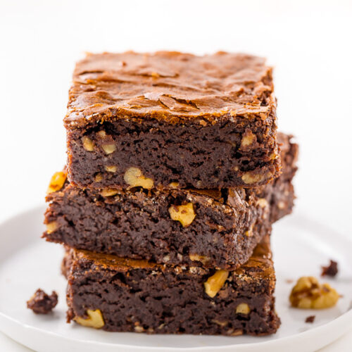 Thick and ULTRA fudgy, these Brown Butter Walnut Brownies are a GAME CHANGER!
