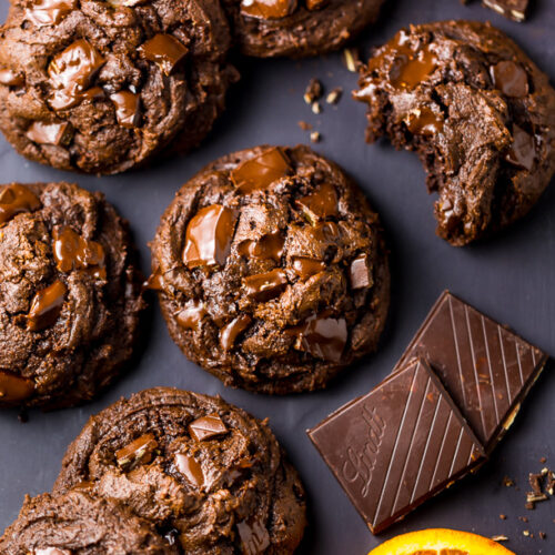 Gooey Chocolate Orange Brownie Cookies are insanely decadent and delicious!!!
