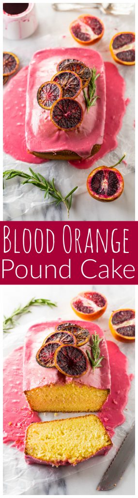 This STUNNING Blood Orange Pound Cake is moist, flavorful, and covered in a vibrant blood orange glaze.