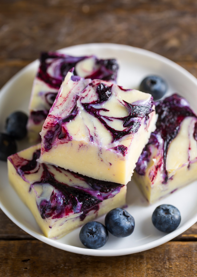 Homemade Blueberry Pie Fudge is rich, creamy, and so easy! Made with just 7 ingredients.