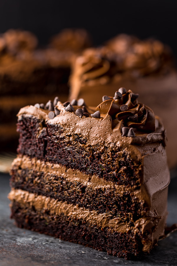 Slice of Zucchini Chocolate Cake