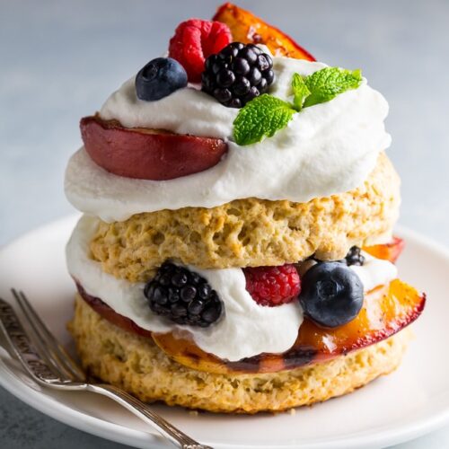 Grilled Peach and Mixed Berry Shortcakes are the ULTIMATE Summer dessert!