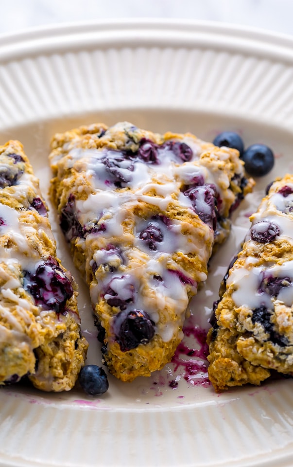 An easy recipe for The BEST Vegan Blueberry Banana Scones!