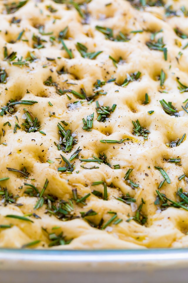This thick and chewy Rosemary Focaccia is made with just 7 ingredients!