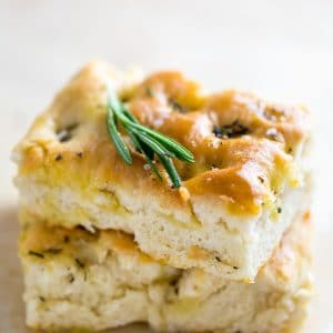 This thick and chewy Rosemary Focaccia is made with just 7 ingredients!