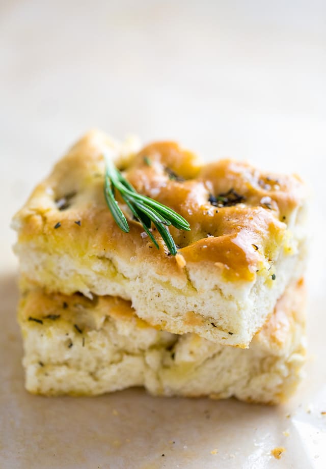This thick and chewy Rosemary Focaccia is made with just 7 ingredients!