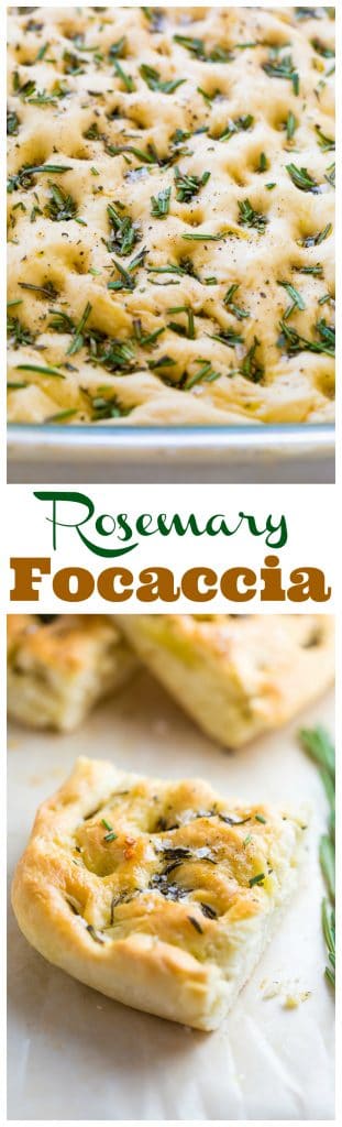 This thick and chewy Rosemary Focaccia is made with just 7 ingredients!